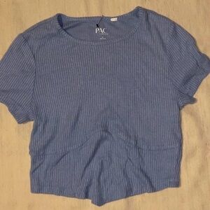 PAC blue ribbed t shirt